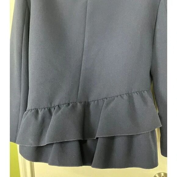 Banana Republic Peplum Ruffle Navy Jacket Women’s Size 6 - Picture 7 of 9
